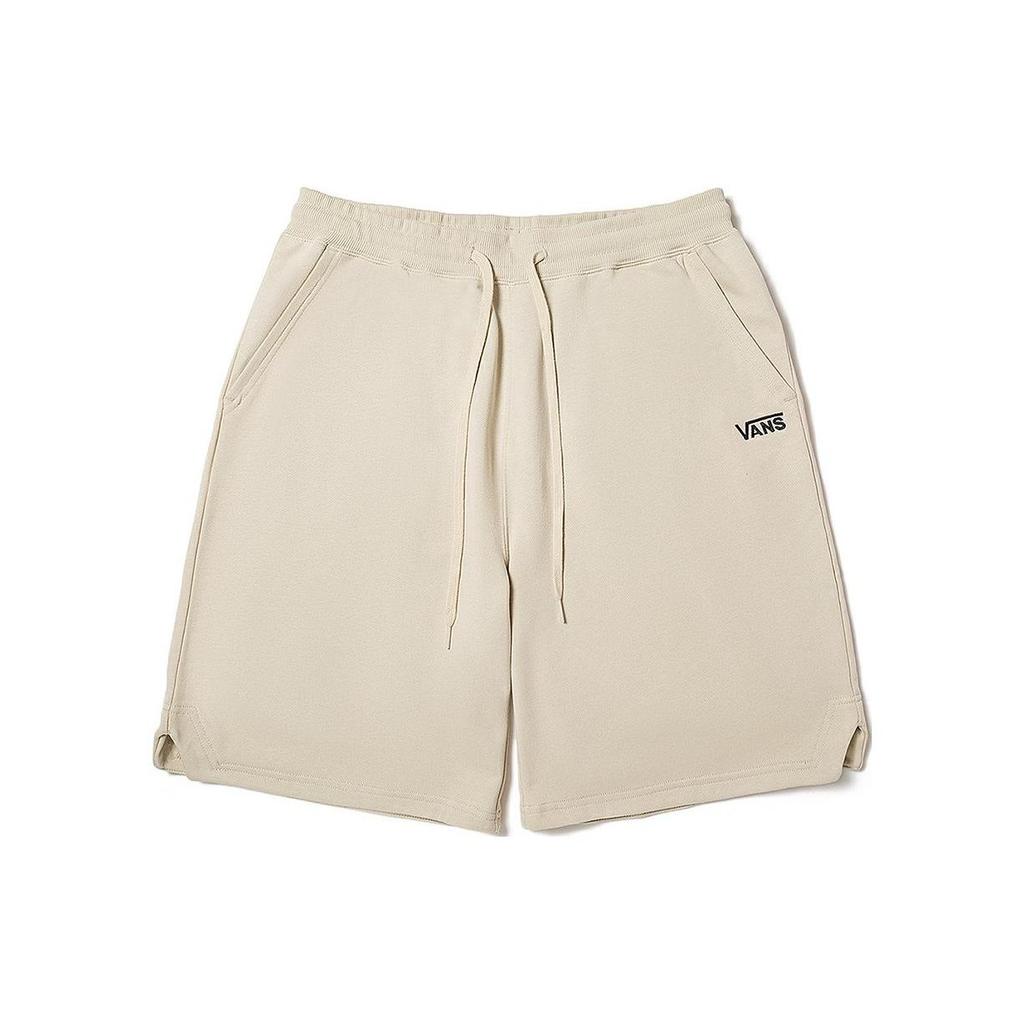Vans Solid Logo Lace-Up Sports Knit Shorts Men Shorts Oatmeal VN000FR32N1