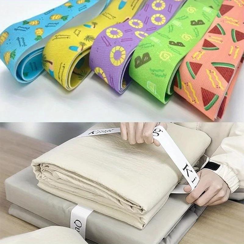 5 шт. Большое цветное хранилище для простыней с одеялами, хранилище для одежды с резинками, пляжные стулья, полотенца, ремни