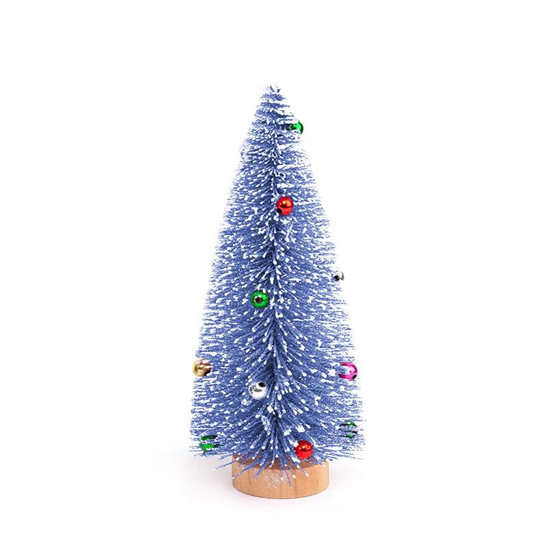 Desktop Decoration Small Pine Tree Snow Frost Colorful Pine Needle Powdered Mini Christmas Tree