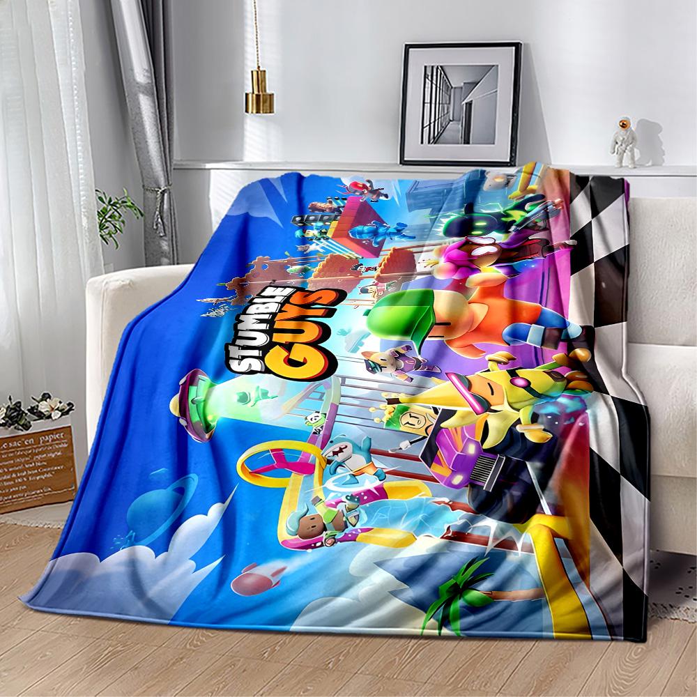 Stumble Guys: Fun Adventure Flannel Blanket-Soft and Suitable for Sofas,Beds,Offices,Travel,All Seasons,Great Gift for Holidays and Birthdays.
