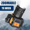 60w LED Headlight, Rechargeable, Ultra Bright Headlight with 4 Modes, Zoomable, Digital Display, IPX6 Waterproof Headlight