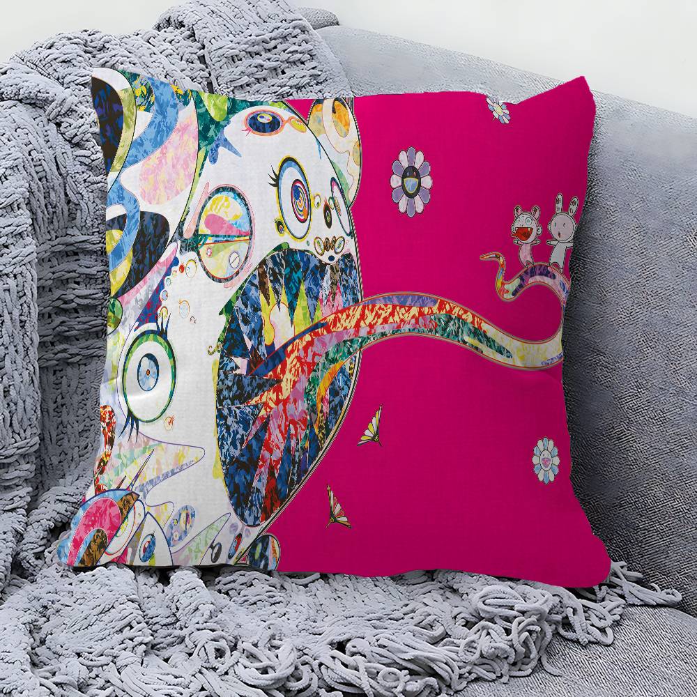 Flower TTakashi Art MMurakami Fashion Pillow Gift Home Office Decoration Bedroom Sofa Car Cushion Cover case x