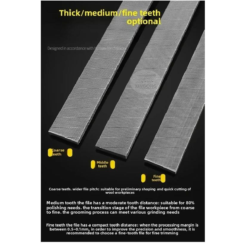 High Carbon Steel File Set, 5 Shapes, One-piece Forming & Quenching Process, for Fitter Grinding & Deburring