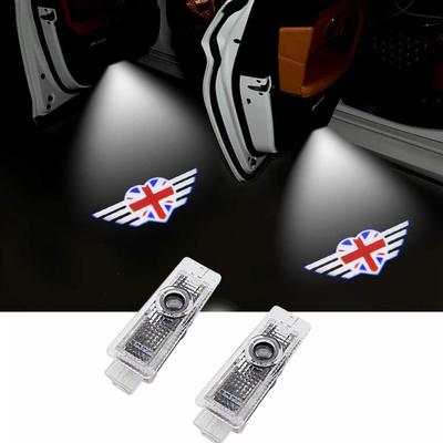 Подсветка дверей автомобиля для Cooper One S R55 R56 R60 F55 F56 F60, Проекция логотипа подсветки дверей, Лампы подсветки дверей автомобиля с инструментами, Набор из 2 шт. (01)
