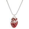 Fashion Heart-Shaped Alloy Pendant Necklace for Men, Stainless Steel Chain, Trendy Hip-Hop Accessory for Ideal Gift