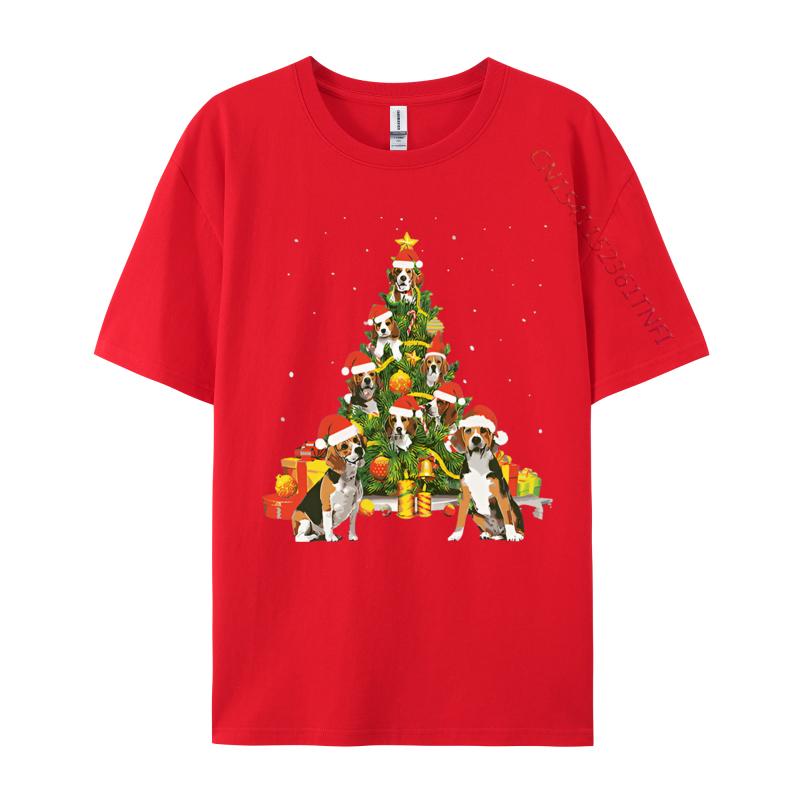 Mens Tshirt Beagle Dog Lover Matching Santa Beagle Tshirt Breathable Top Texture Fabric Leisure Tshirt
