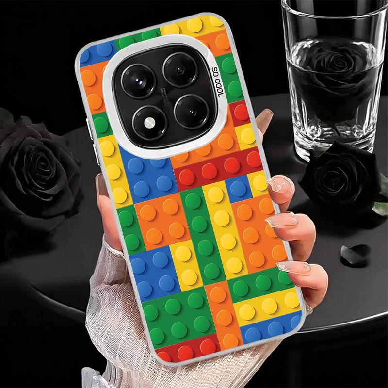 Fashion Building Blocks Pattern Shockproof Phone Case for Xiaomi Redmi Note 15 14 13 12 Pro Plus 11 11S 11T 5G Cover Anti Fall F
