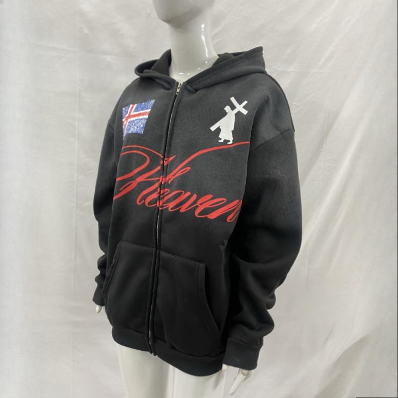 Европейский и американский уличный тренд Y2K персонализированная принтованная толстовка с длинным рукавом на молнии