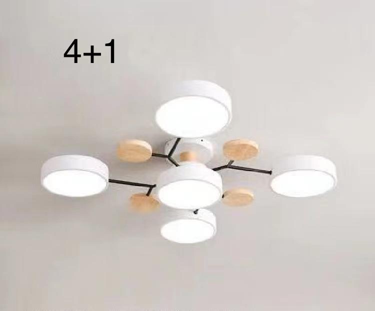 Nordic Macaron Ceiling Light - Modern Minimalist, Solid Wood Fixture for Living Room, Hall, Bedroom, or Restaurant.