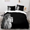 Lion Duvet Cover Set 3D Print Wild Animals Colourful King Queen Size For Kids Teens Adults Bedding Set Polyester Comforter Cover