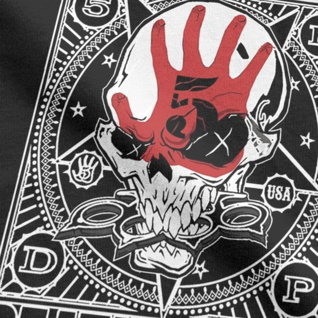 Five Finger Death Punch 5FDP Мужская футболка Винтажные футболки Короткий рукав Круглый вырез Футболки Хлопок Идея для подарка Топы