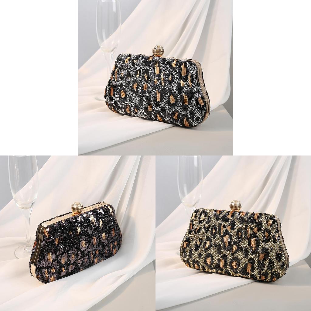 Vintage Style Embroidered Sequin Clutch Bag With Cell Phone Pocket For Night Out