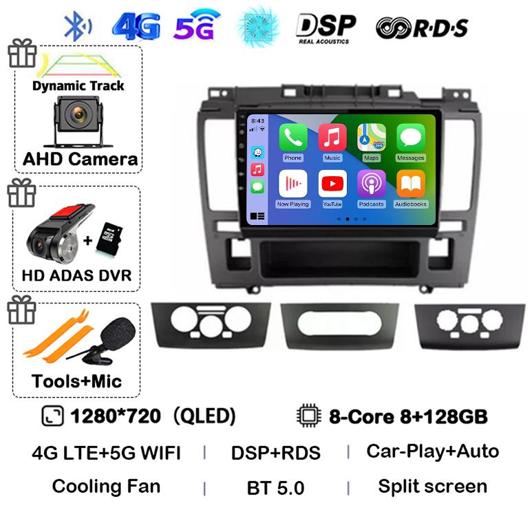 Android 14 Wireless Carplay+Auto 4G WIFI For Nissan Tiida C11 2004-2013 Car Radio GPS Multimedia Stereo Video Player Head Unit
