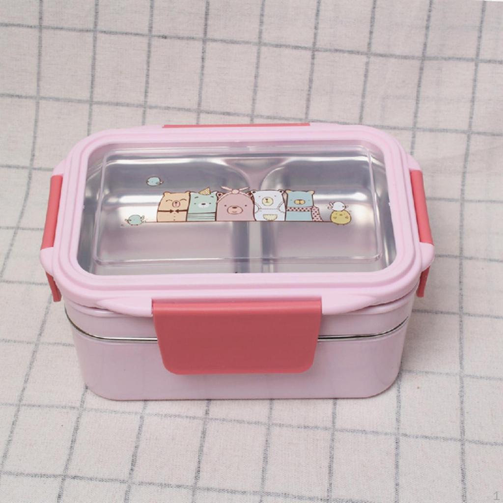 Двухъярусный бенто-бокс из нержавеющей стали, Ланч-контейнер большой емкости, Контейнеры для хранения еды, Пикник