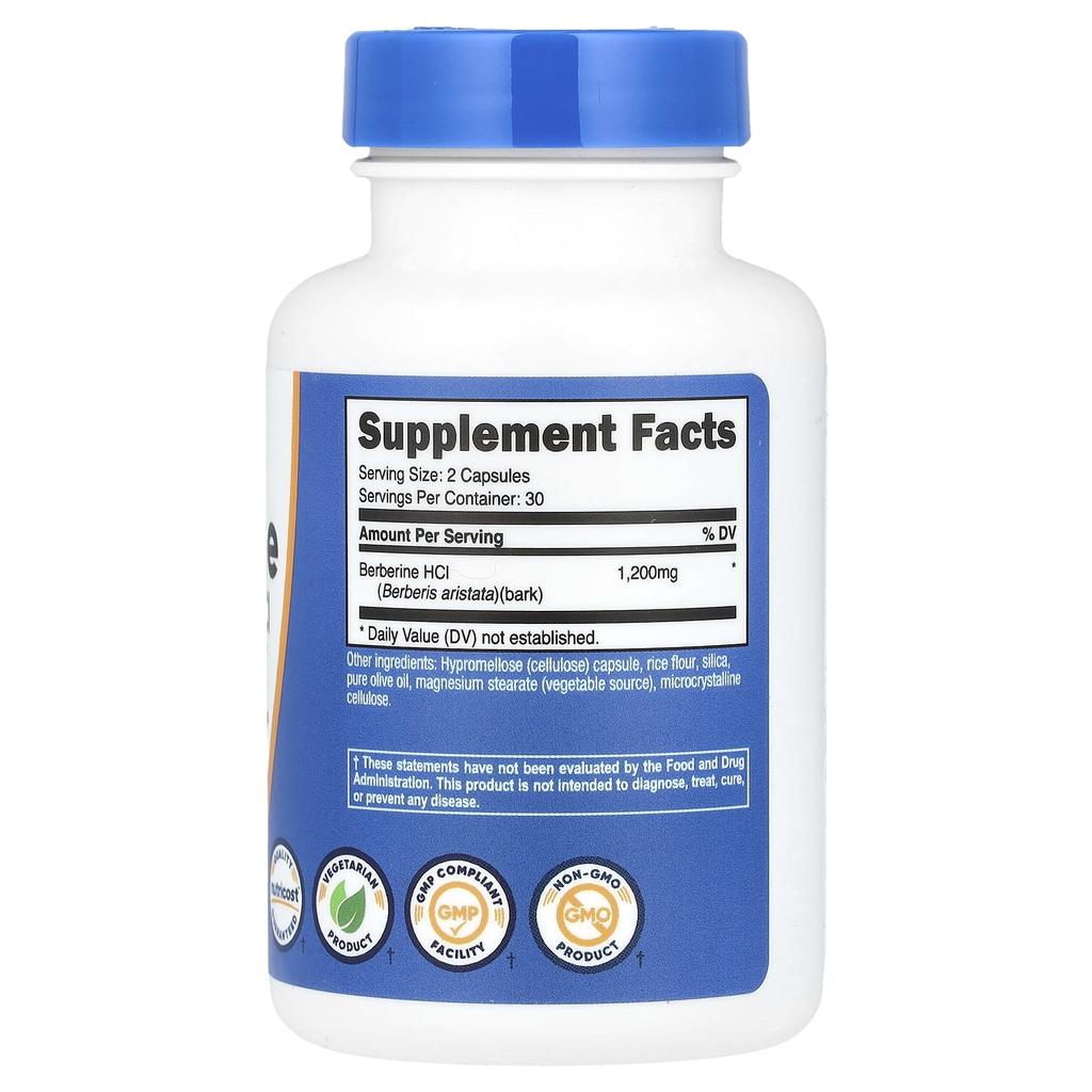 Берберин, 60 капсул (600 мг на капсулу)