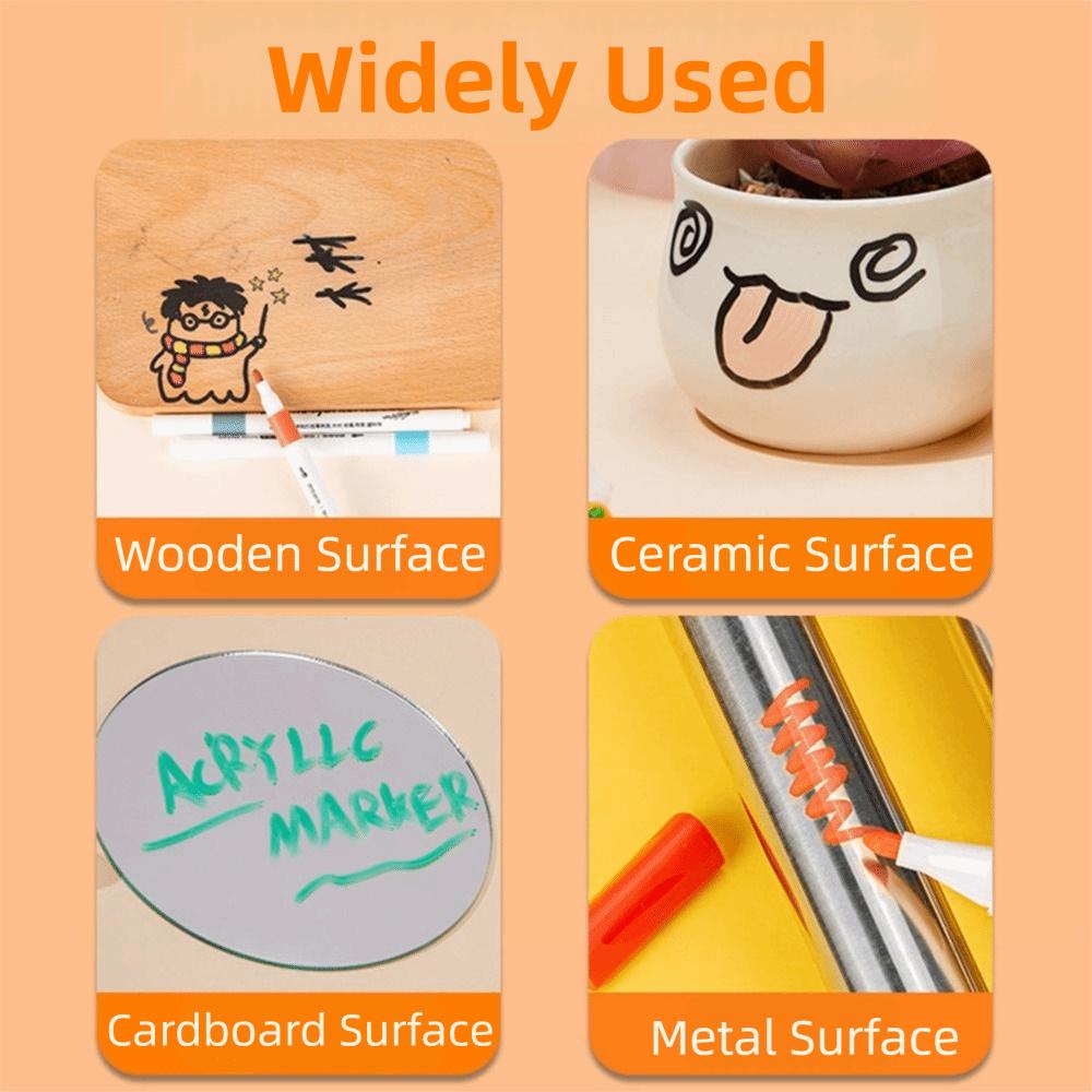 Fine Nib Paint Art Marker Soft Tip Acrylic Paint Marker Child Painting Graffiti Pens  Art Supplies