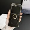 Роскошный кожаный чехол-подставка с кольцом и магнитом для Galaxy Z Flip7 Flip 7 6 5 4 3 Крышка-подставка с защитой шарнира для Samsung Zflip7FE