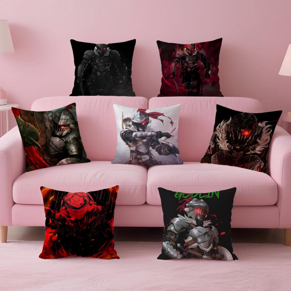 Handsome Anime Goblin SlayerCartoon Cushion Cover Pillow Case Soft Skin Friendly Fabric Concealed Zipper
