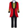 The King Of Circus Barnum Cosplay Costume For Men Red And Black Polyester Blended Fabric