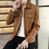 Workwear Leather Jacket Men's Autumn and Winter New Korean Version Plush and Thickened Motorcycle Jacket Casual Leather Jacket Men's Fashion Trend