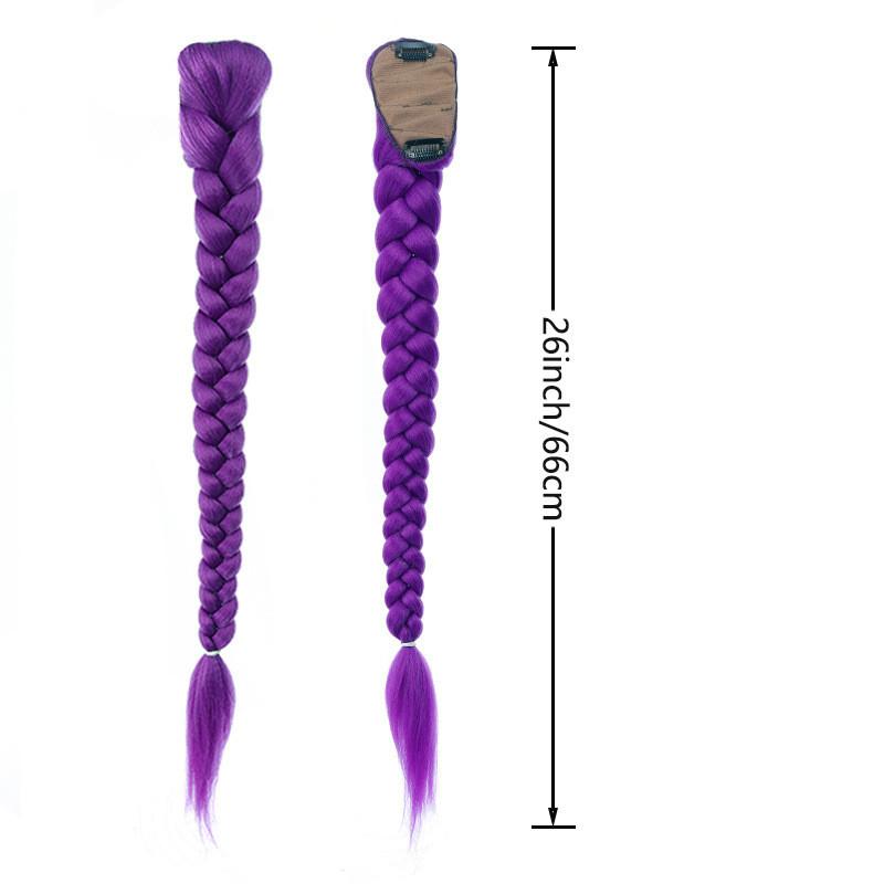 80 см Руми Принцесса Kpop Охотники Фиолетовые Длинные Косы Парики Хэллоуин Косплей Аксессуар Реквизит