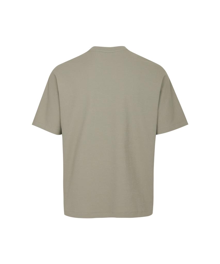 SOLEW Oversized Pocket Round T-Shirt_Light Khaki