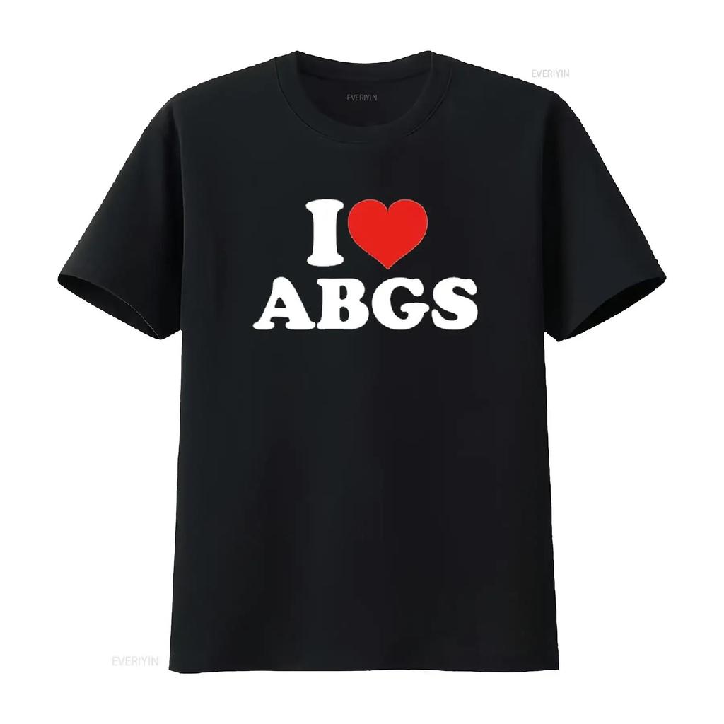 Я люблю ABGS Футболка Черная Средняя винтажная стиранная Унисекс дизайнерская одежда мужская с принтом Удобная слегка дышащая Повседневная