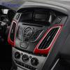 Для Ford Focus SE ST MK3 2012 2013 2014 Наклейка из настоящего мягкого углеродного волокна Рамка воздуховода центральной консоли автомобиля LHD Аксессуары