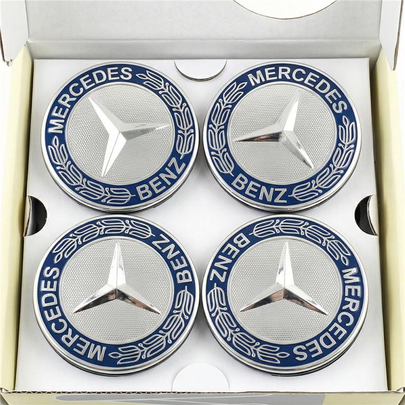 WMFH9 4PCS 75mm Car Floating Wheel Center Hub Caps Cover for Mercedes Benz B/C/E/S Class A Class C200L GLC GLK CLA Accessories.