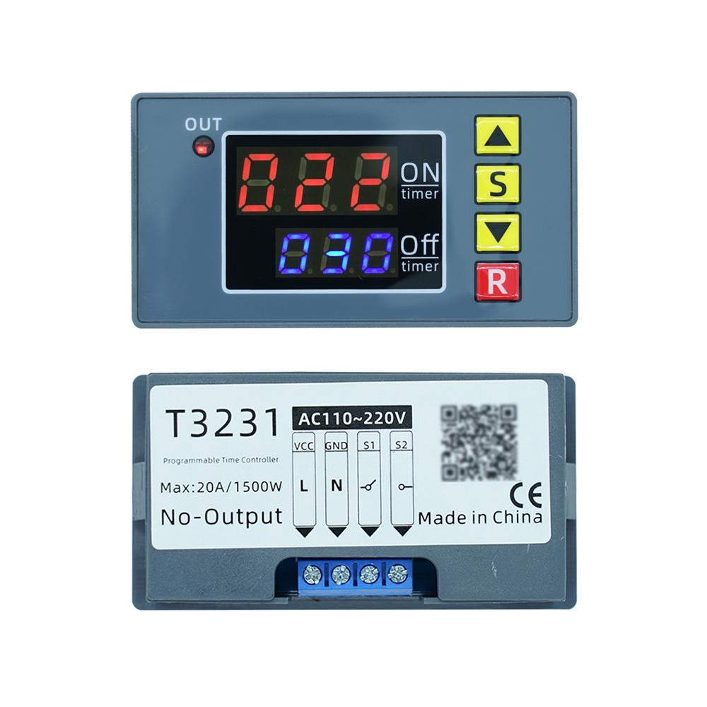 DC 12V 24V AC 110 220V Digital Time Delay Relay Module Cycle Delay Timer Red Blue Dual LED Display Timing Relay Switch for Car