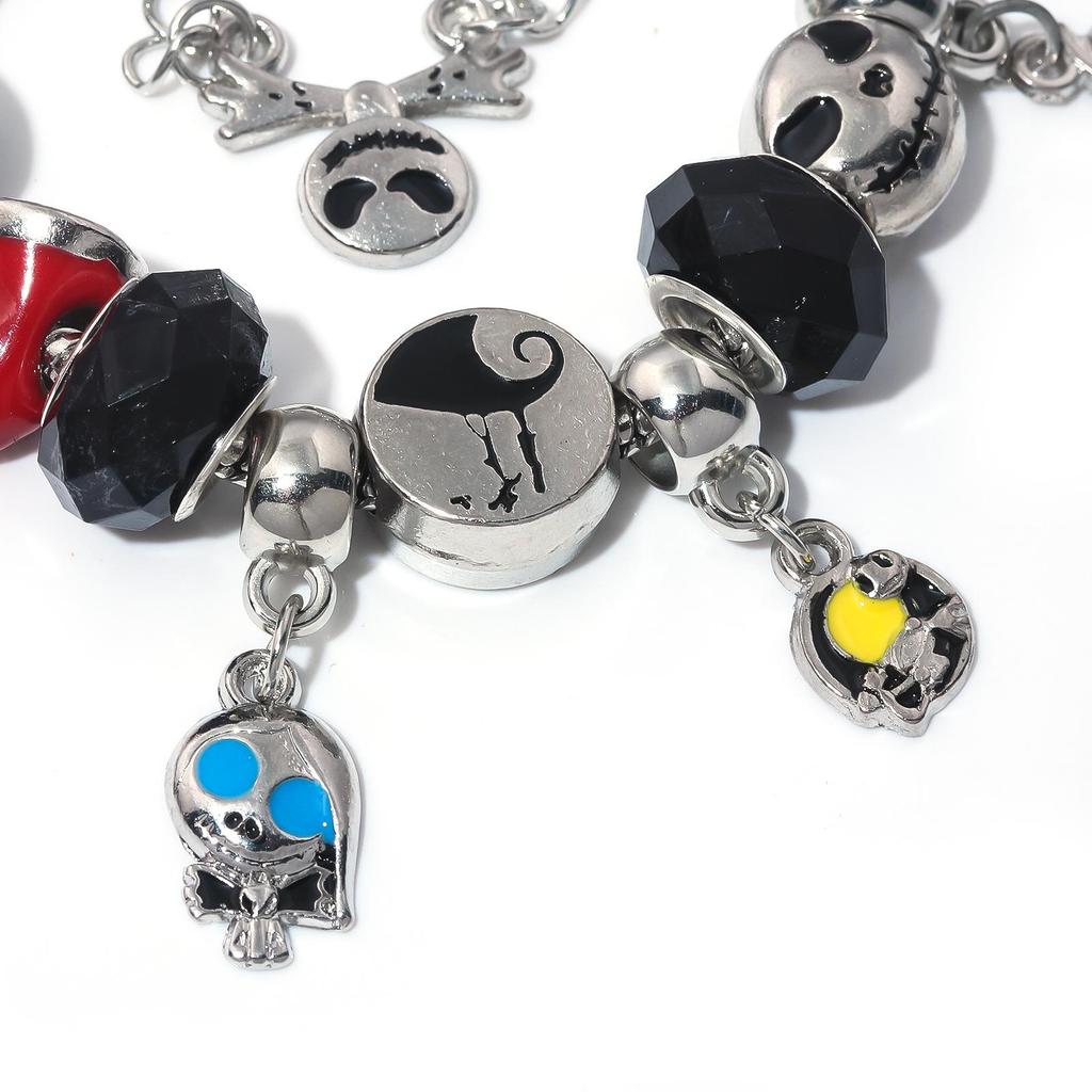 Браслет 'Кошмар перед Рождеством' с тыквой и шармами Джека и Салли