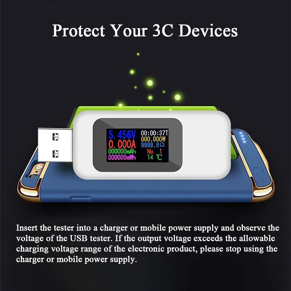 1 шт. MX18, черный/белый, 4-30 В, 0-5,1 А, цветной дисплей IPS, USB-тестер, мультиметр, поддержка QC2.0 QC3.0, USB 3,0, детектор напряжения, тока и мощности