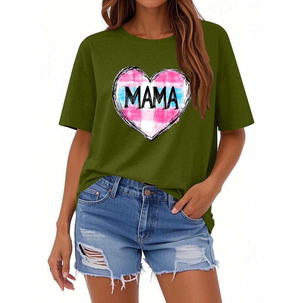 Женская повседневная футболка с круглым вырезом и короткими рукавами с принтом