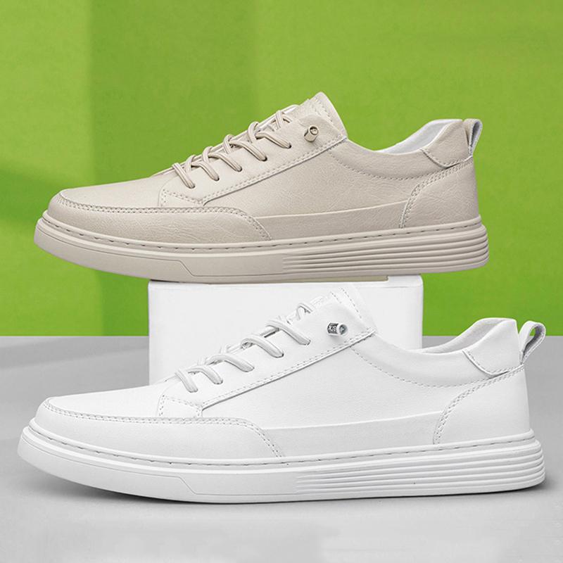 New Men's Leather Casual Shoes Summer Fashion Lightweight Comfortable Platform Shoes Loafers Male British Flats Shoe Sneakers