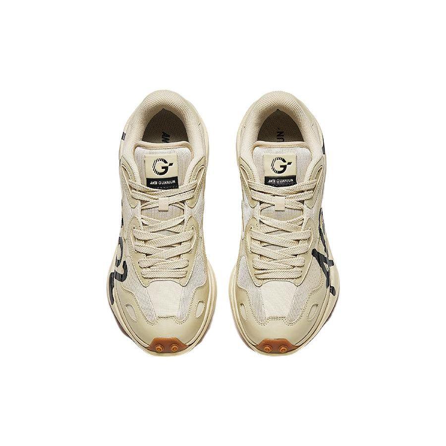 Anta Кроссовки мужские с круглым носком, амортизирующие, износостойкие, бежевые, черные 112345580A-2