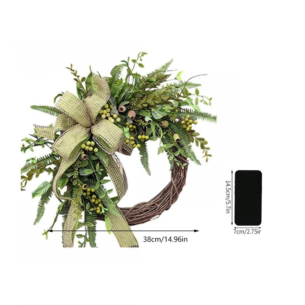 Венок, 15-дюймовый пружинный венок для входной двери, искусственный венок, приветственный венок для входной двери