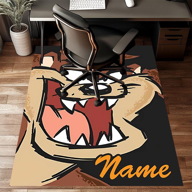 Custom Taz Mat Personalized Name, Polyester Washable Indoor Entryway Rug, Gift for Christmas, Easter, Thanksgiving Day