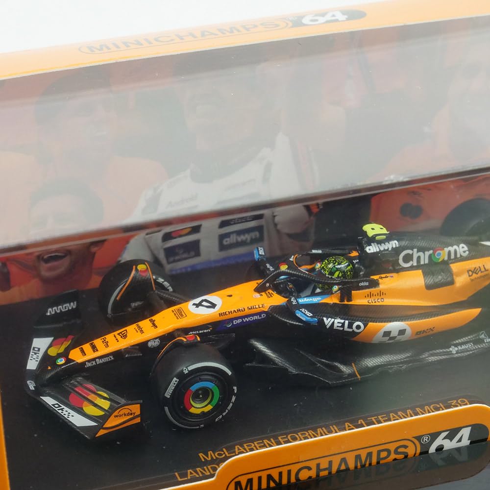 MINICHAMPS Команда McLaren F1 MCL39 Ландо Норрис Гран-при Монако 2025 Победитель Готовая литая миниатюрная модель автомобиля 530257104 1/64