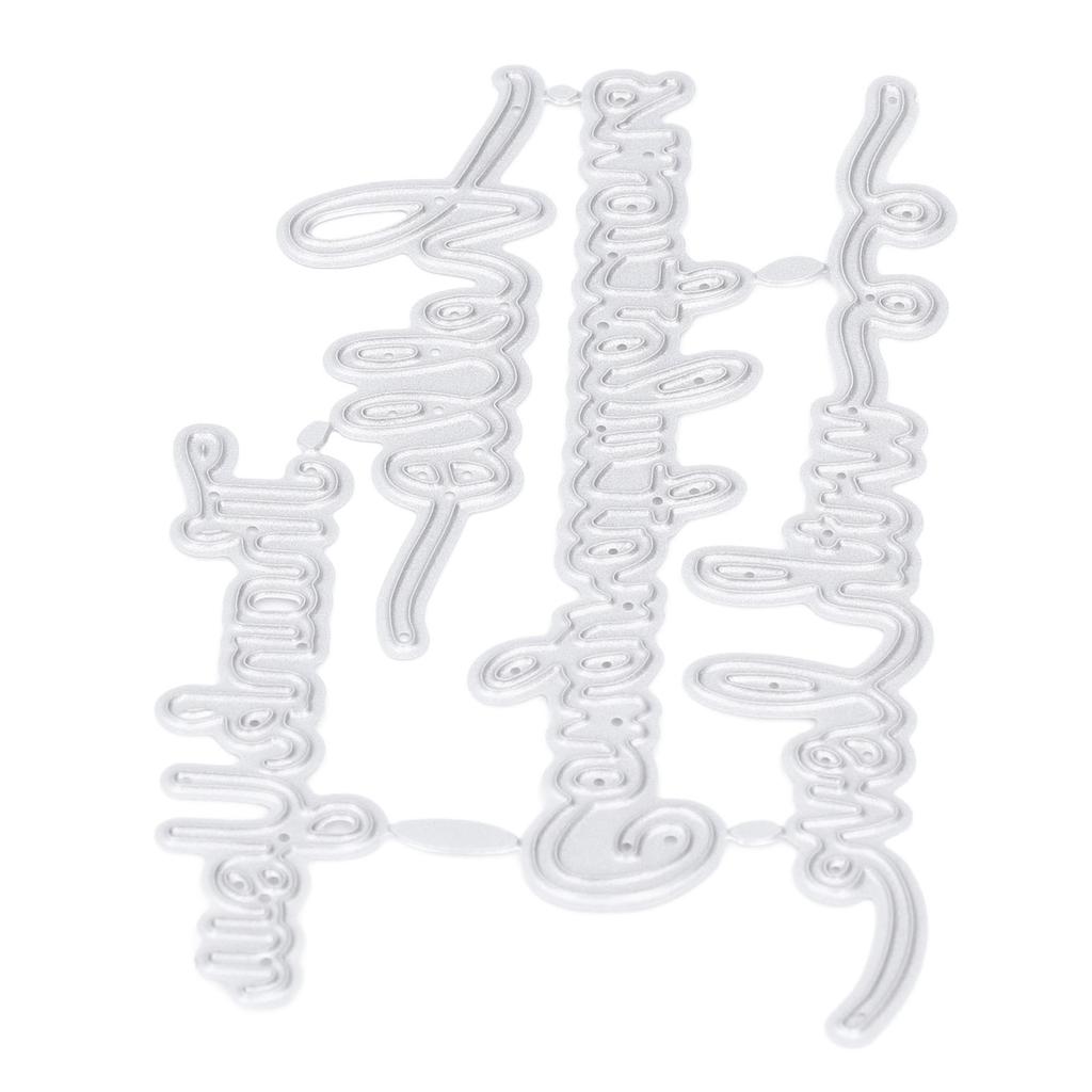 2Pcs Cutting Die Blessing Words Pattern Simple Unique Design Cutting Mold for Home Party D