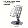 Подставка для сотового телефона с регулируемым углом наклона и вращением на 360°, нескользящая металлическая подставка для телефона, совместимая со смартфоном и планшетом