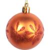 Set of 9 red and orange plastic baubles 6 cm