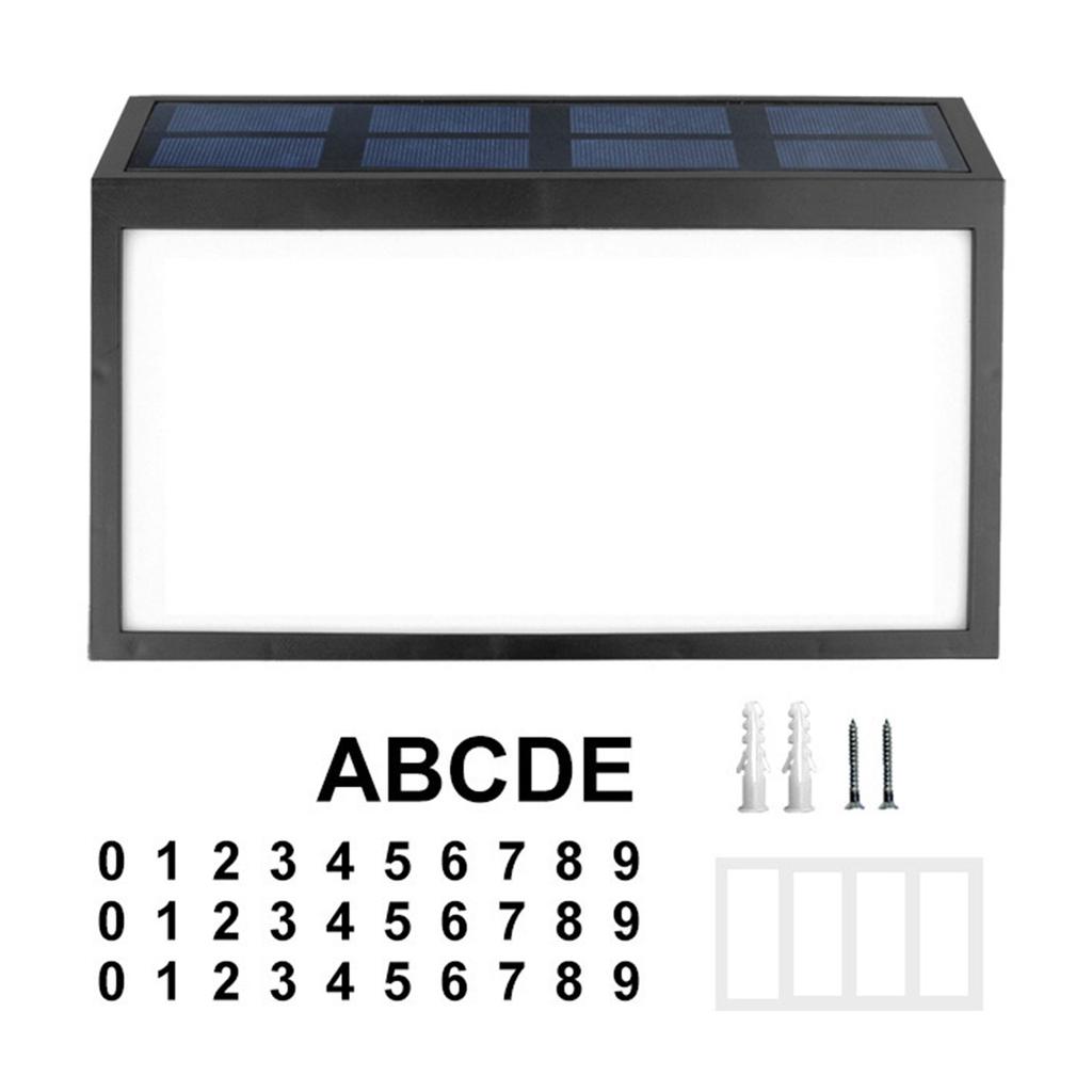 Адресная табличка на солнечной батарее, уличная водонепроницаемая светодиодная лампа-табличка с адресом, уличный светильник с номером дома, номер дома