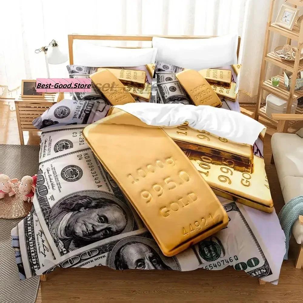 Постельное белье Dolar Single Twin Ful Quen King-Sized Размеры Размеры Комплект постельного белья Взрослый Детская спальня Комплекты пододеяльников 3D печать Деньги Комплект простыней