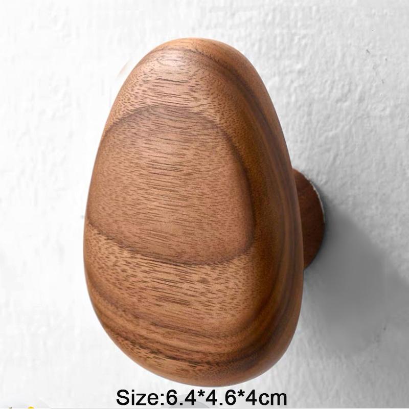 1/4pcs Walnut Wood Hooks Solid Wood Handle Key Clothes Bag Hanger Hook Kitchen Bathroom Robe Coat Towel Organizer Decor Hook