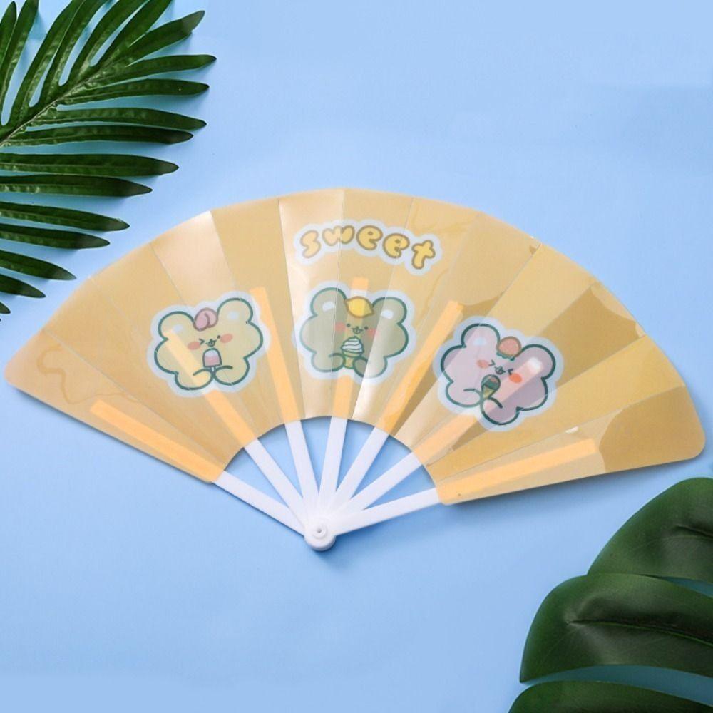 Gifts Folding 7-fold Fan Cartoon Cartoon Folding Fan Cute Hand Held Fan