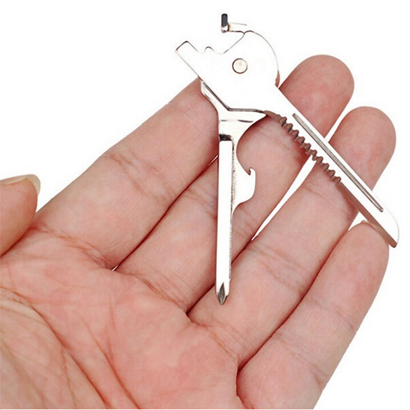 New Stainless Steel Utili Key 6 In 1 Keychain EDC Multi-Tool Screwdriver Opener