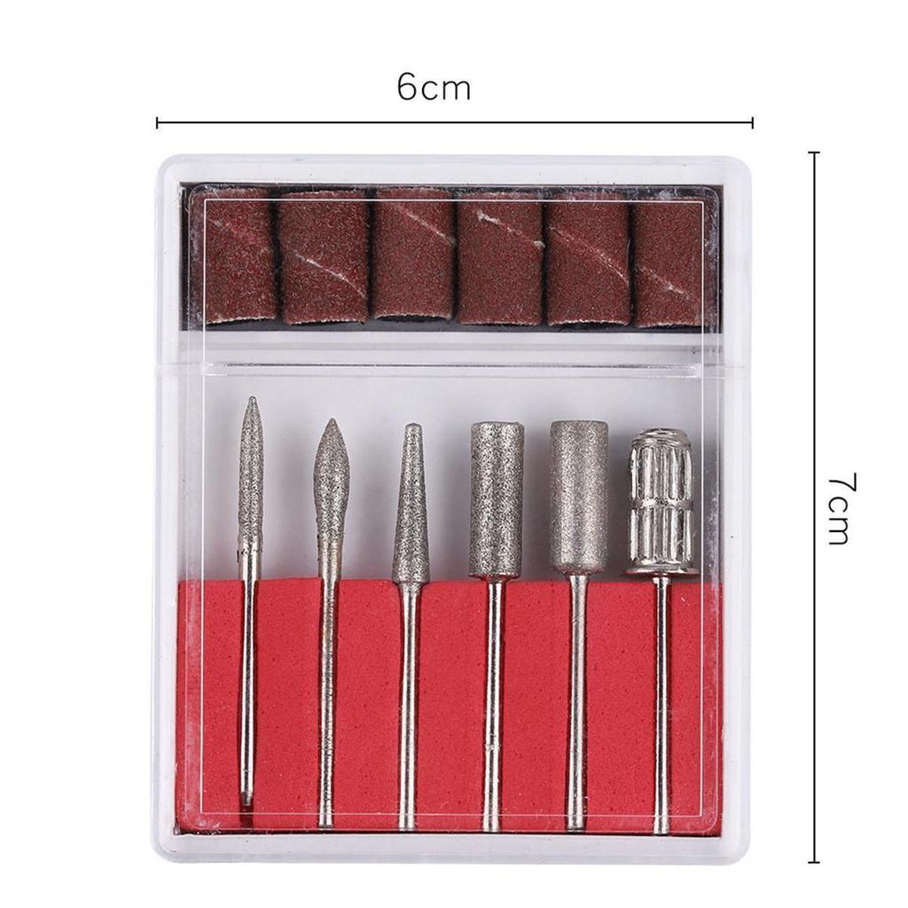 Nail Drill Bits Set 6 Pcs Milling Cutter Stainless Steel Bits UV Gel Polish Remove Drill Machine Pedicure Nails Manicure Tools