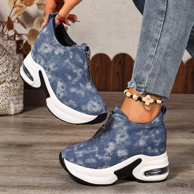 Женская обувь 2025 Весна и Лето Новая Внутренняя Платформа на Высокой Подошве со Стразами Спортивная Повседневная Обувь с Воздушной Подушкой