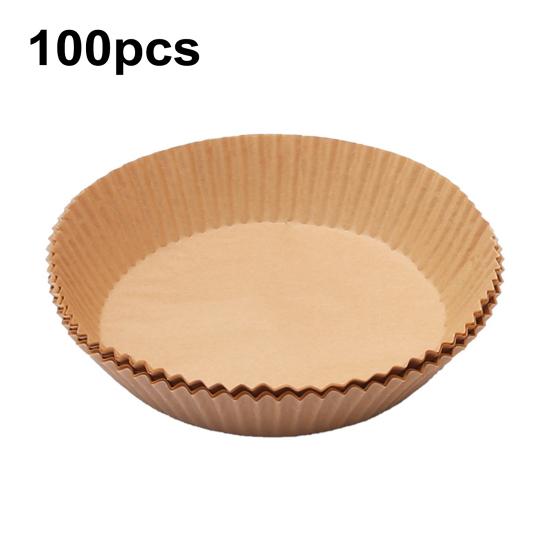 100 шт. бумажные вкладыши для фритюрниц, антипригарные маслостойкие круглые пергаментные бумаги для выпечки, микроволновые печи, одноразовые жировые вкладыши в духовках воздушных фритюрниц