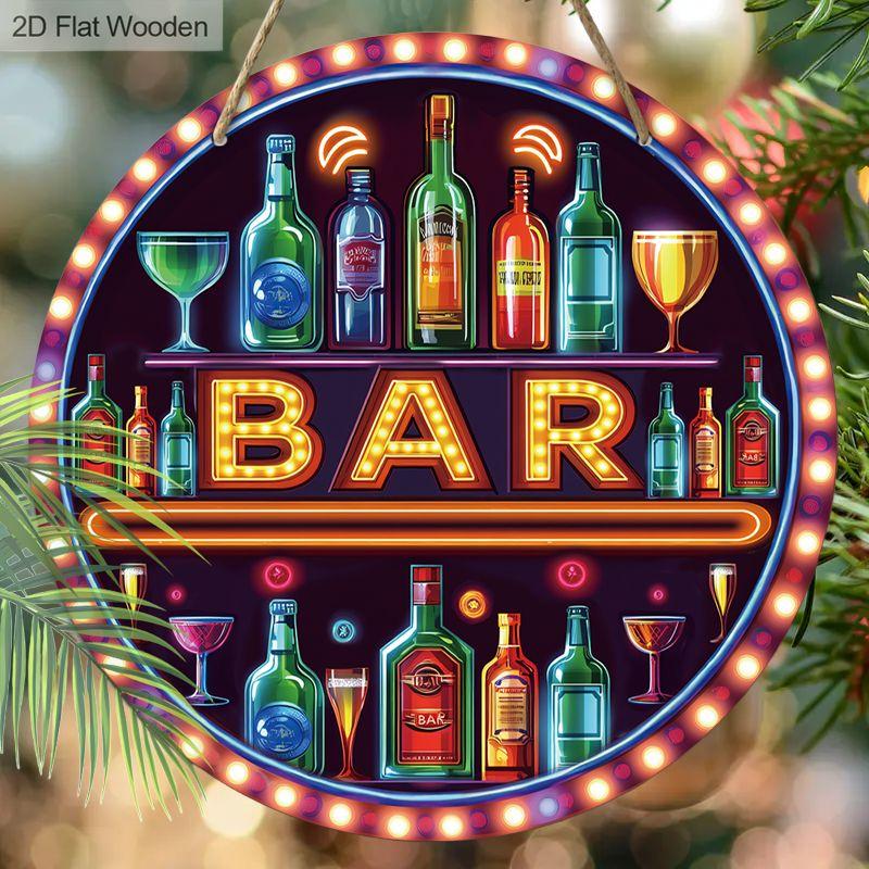 2D плоские подвесные декоративные таблички, украшение для интерьерной стены или двери, садовое украшение, рисунок - табличка "БАР", подарок на новоселье для друзей